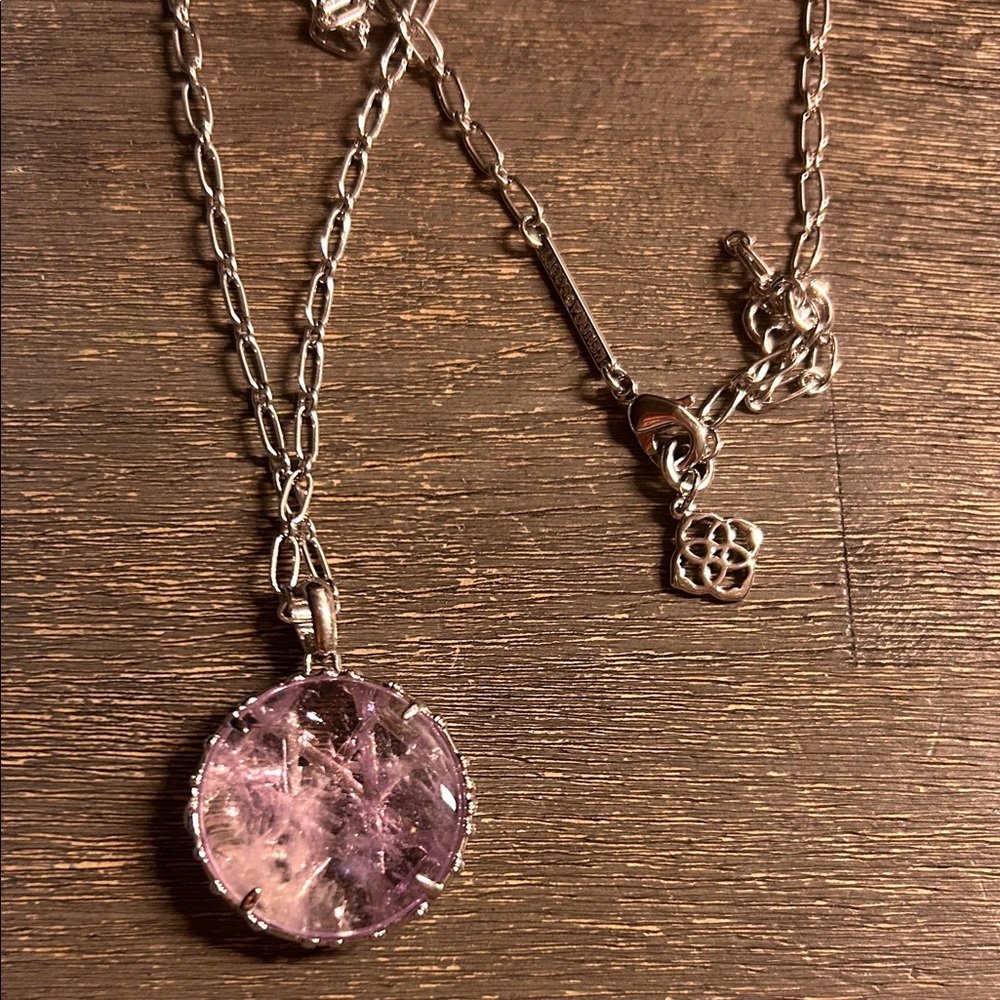 Kendra Scott Long‎ Silver and Purple Pendant Necklace